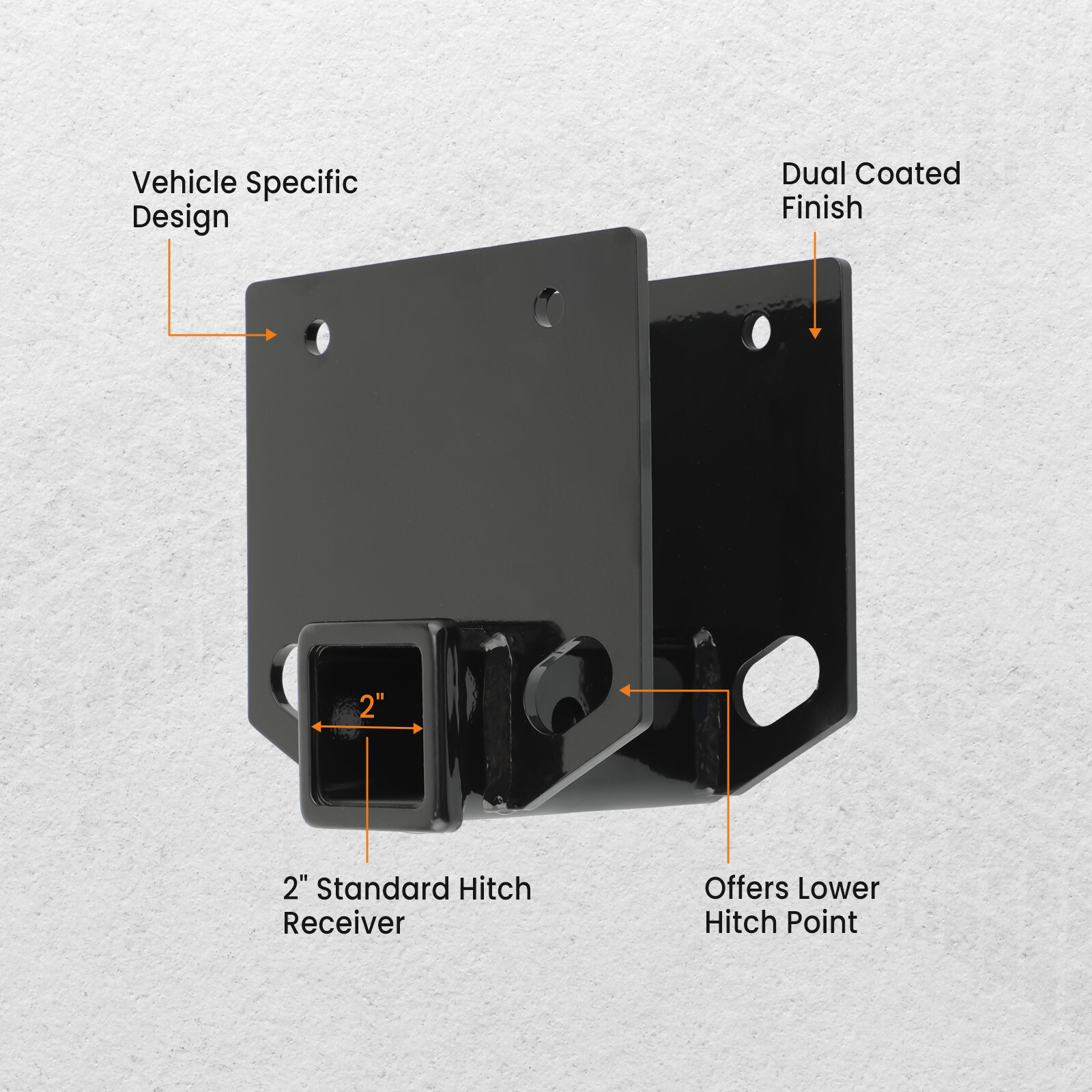RV Bumper Trailer Hitch Receiver 2" for 4 X 4 Inches Square RV Bumper 3,500 lbs