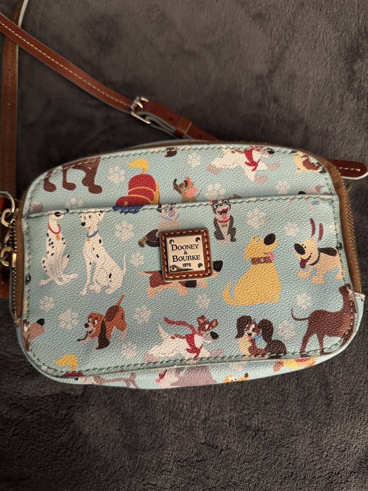 Dooney & Bourke Disney Dogs Blue 2017 Ambler Crossbody Shoulder Purse EUC