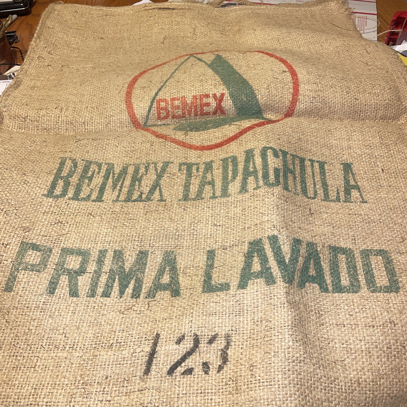 4 Vtg Coffee Bean Sack Bag Bemex Tapachula Prima Alvaro Mexico Jute Burlap Bags