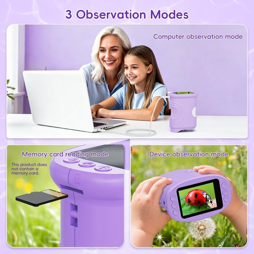 Compact 1000X Mini Pocket Microscope for Kids - Interactive Science Exploration