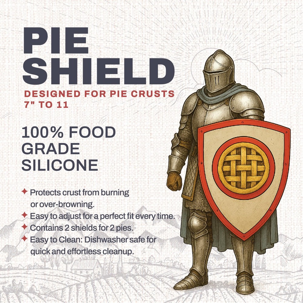 BakeBarn Pie Shield, 2 Pack Crust Protector, 100% Adjustable, Red