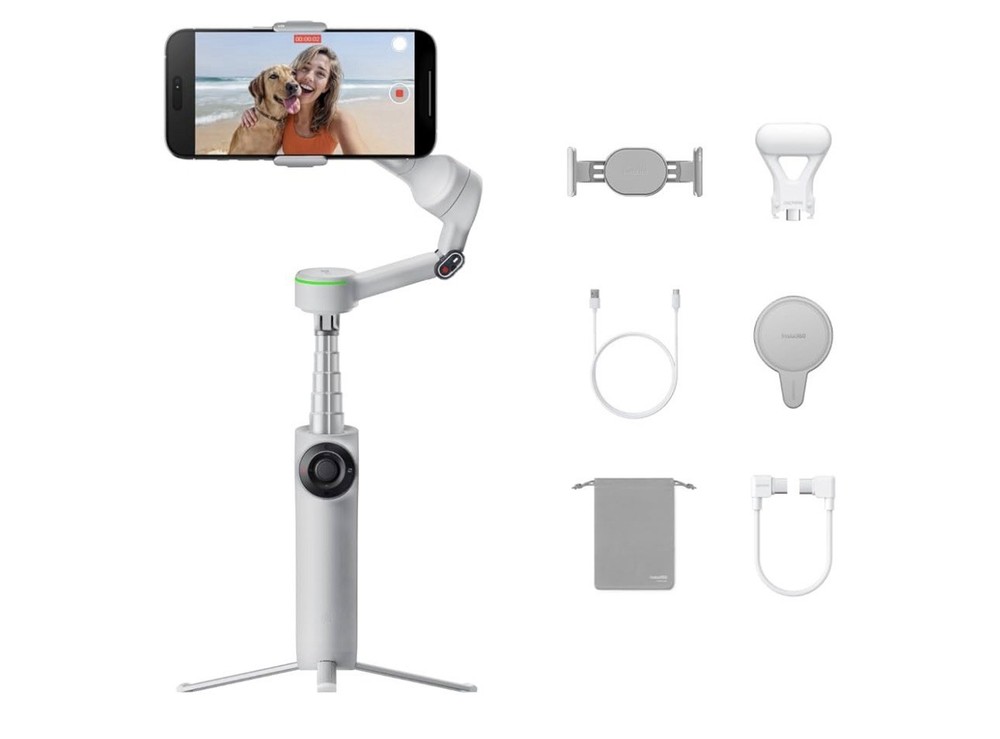 Insta 360 Flow 2 Pro 3-Axis AI-Powered Smartphone Gimbal Creator Bundle