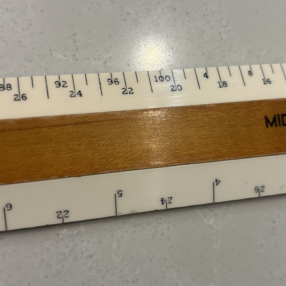 Vintage Wood Ruler Engineering Drafting - Flexicore Wisconsin