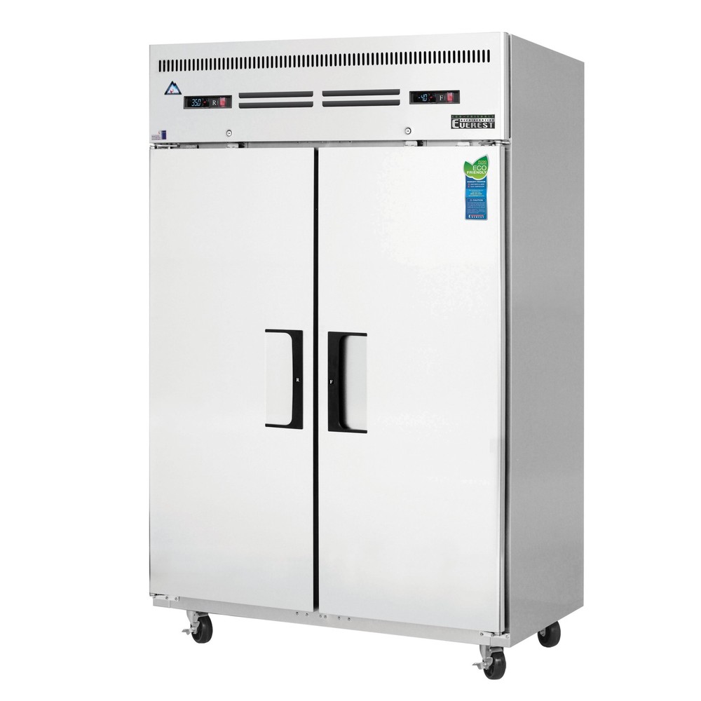 Everest ESRF2A 49" 2 Section Reach-In Refrigerator Freezer Combo w/ 2 Solid D...