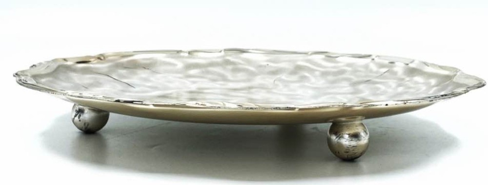WMF-IKORA SILVER PLATE OVAL SERVING TRAY BRUSHED FINISH GERMANY
