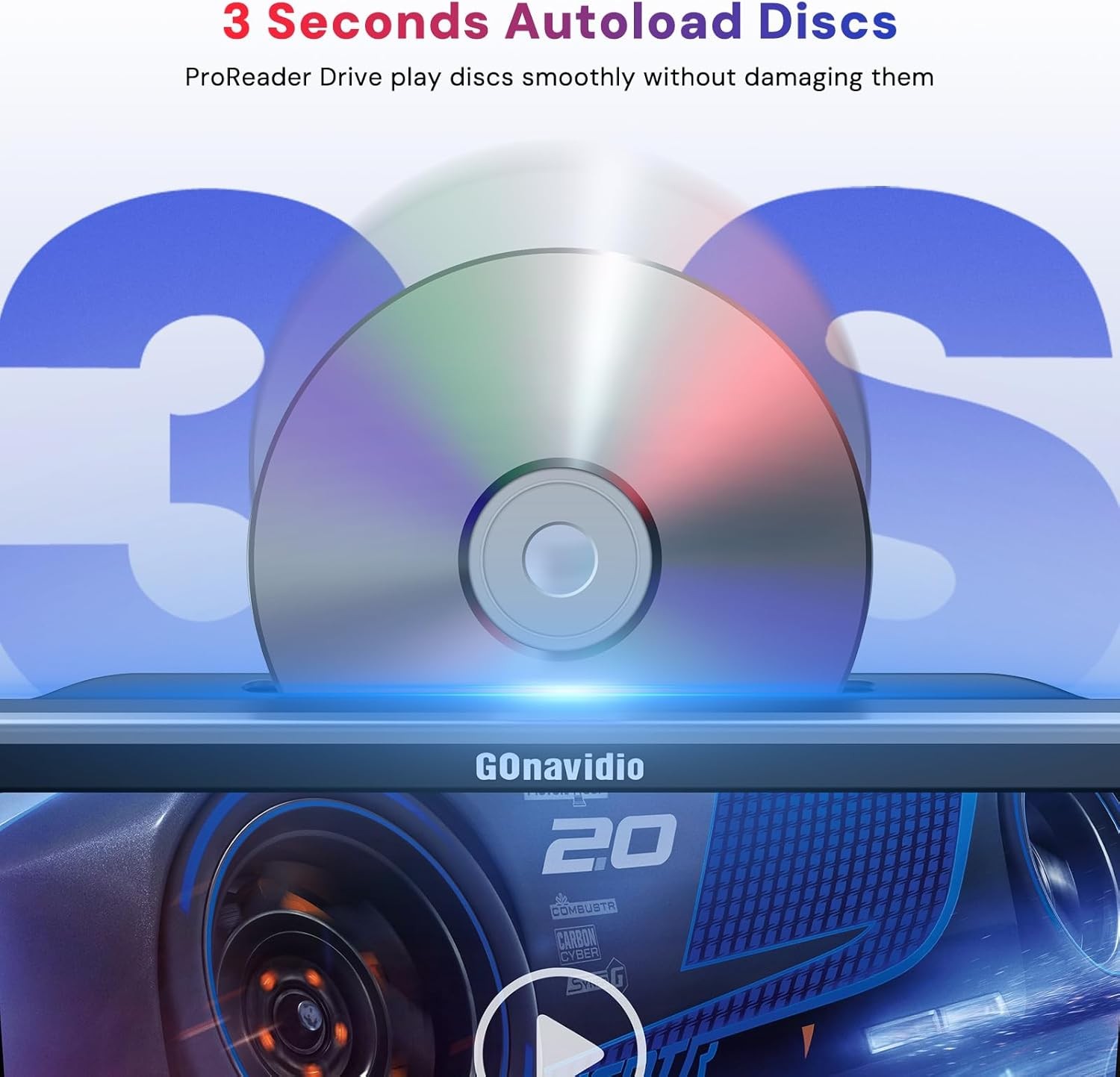 10.1" Car Headrest DVD Player Rear-Seat Monitor TV HDMI USB SD AV-IN/OUT Headset