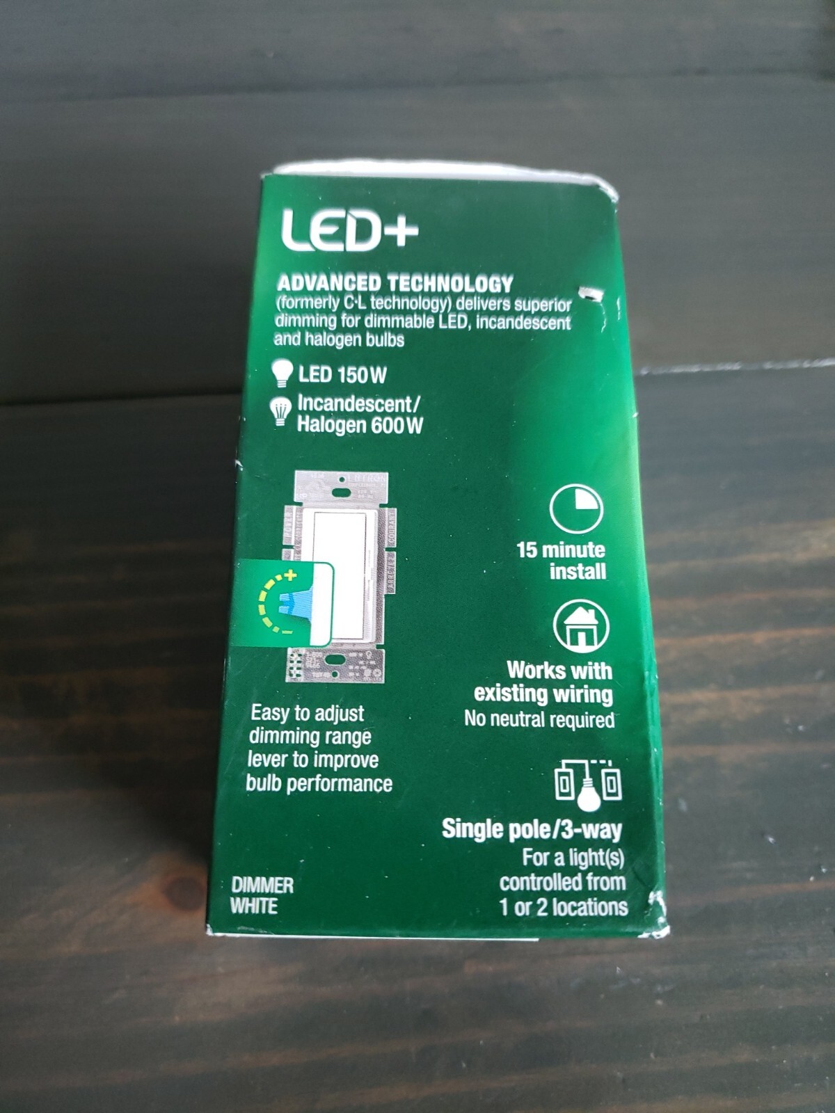 Lutron Diva DVCL-153PR-WH 120V Single Location or 3Way CFL/Digital LED Dimmer W