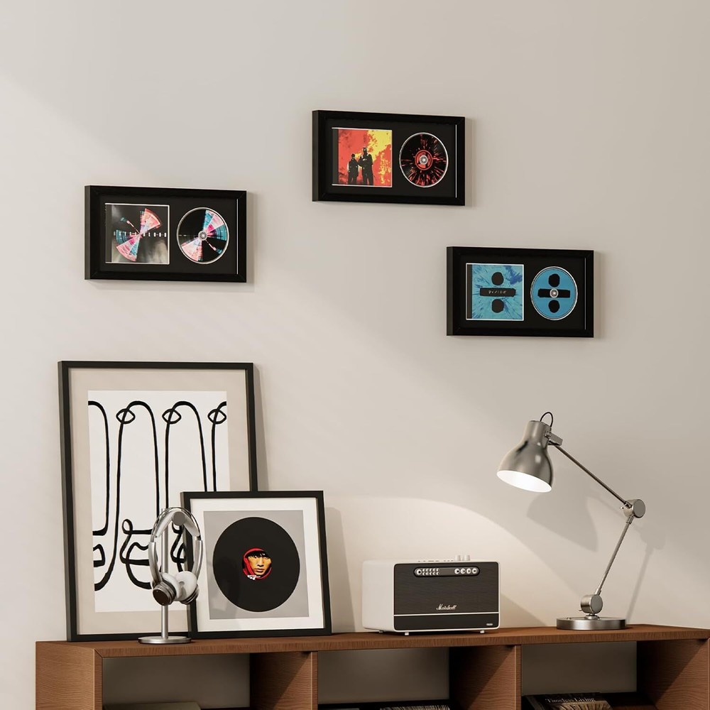 CD Display Frame, 14.4" X 7.7", Solid Wood, Self Standing, Home Decor