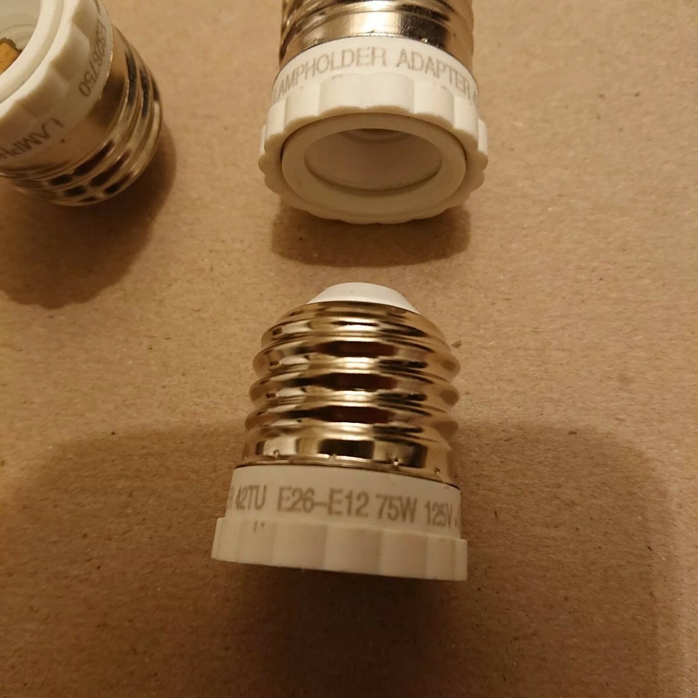 5 pcs Light Bulb Socket Adapter Medium Base E26 to Candelabra E12 Screw Reducer