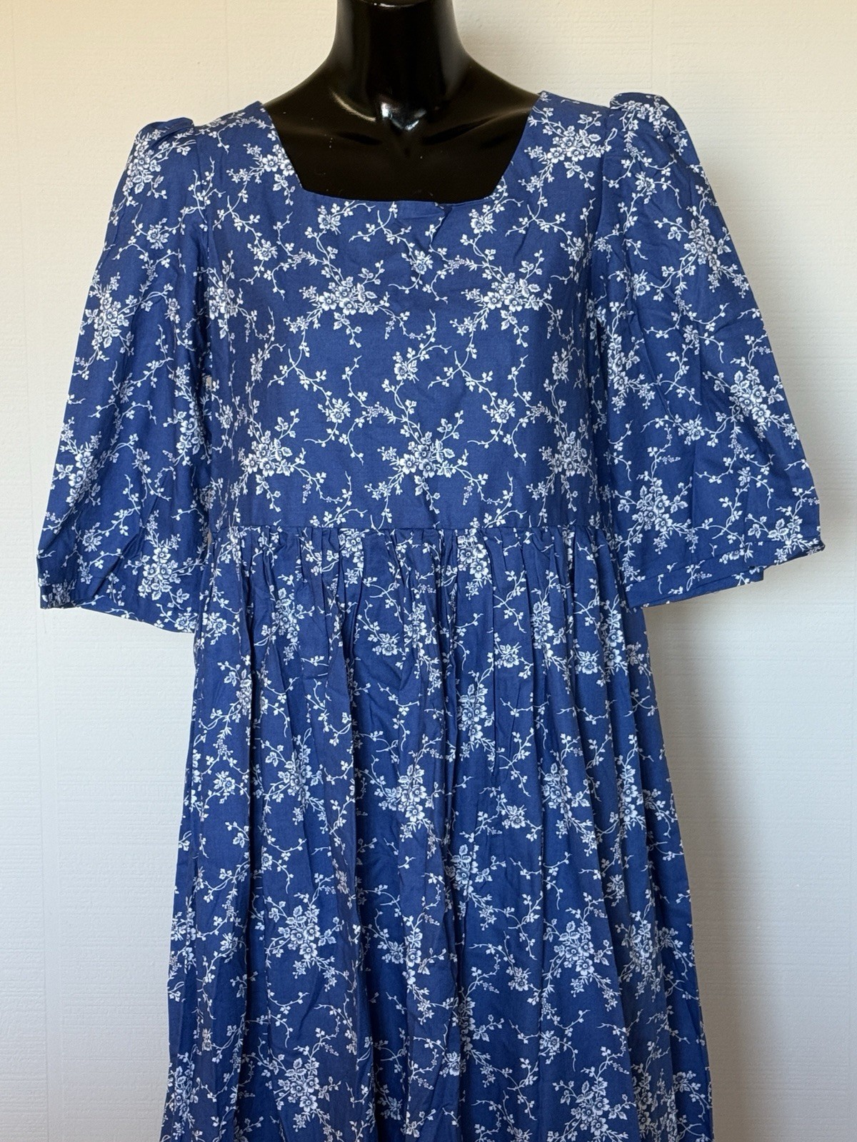 NEW Colonial Williamsburg Reproduction Ball Gown Dress Blue Floral Women’s 9/10