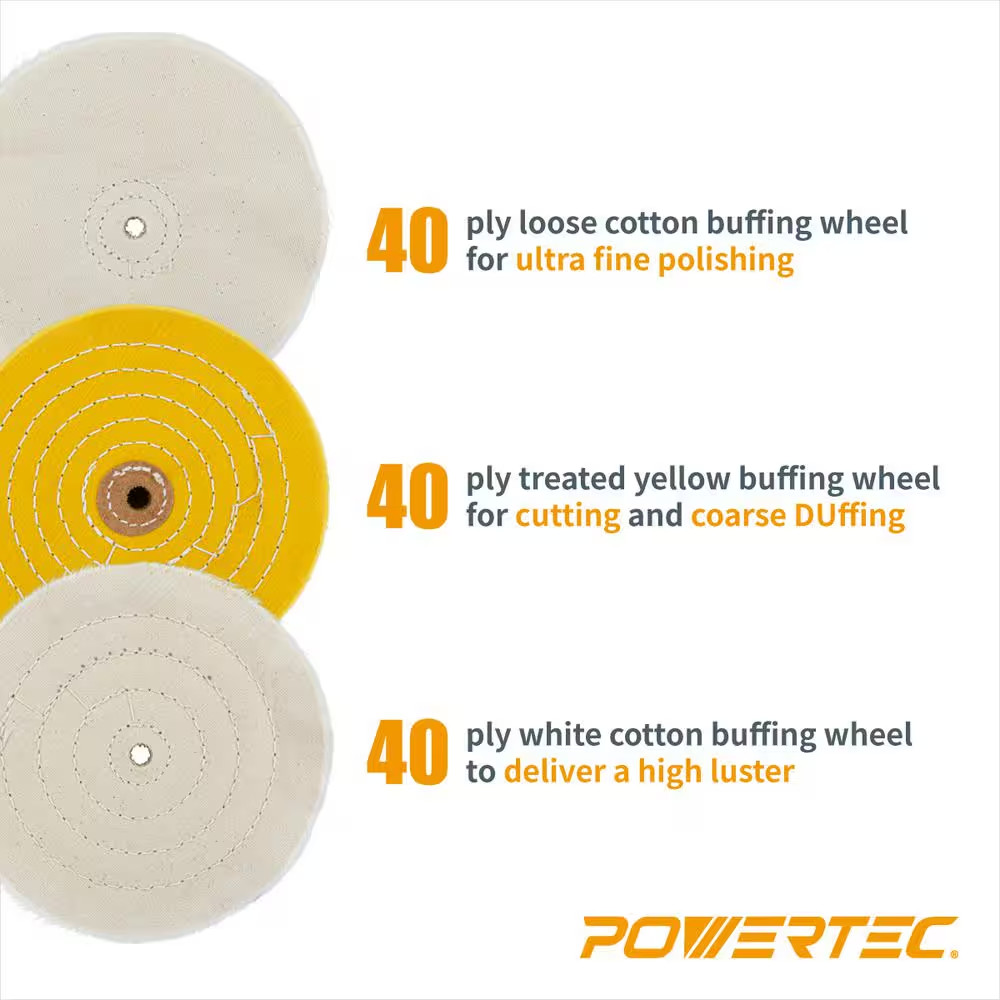 6 In. Bench Grinder Buffing Wheel Kit with 3-Piecs Polishing Compound Set