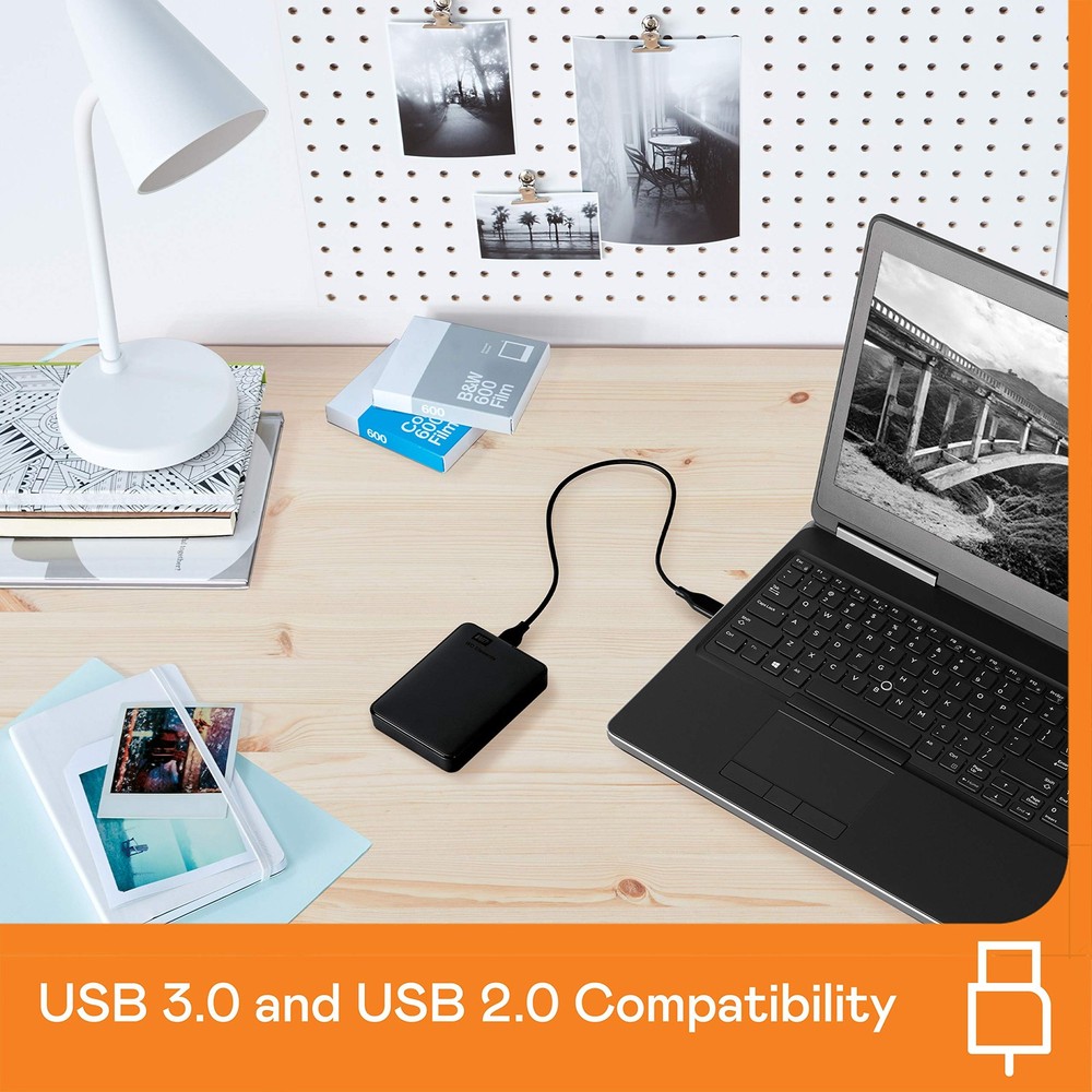 WD 5TB Elements Portable External Hard Drive for Windows, USB 3.2 Gen 1/USB 3...