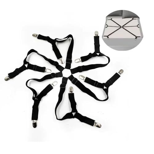 Elastic Sheet Fasteners for Staying Bedsheet Flat, Adjustable Bed Sheet Holder