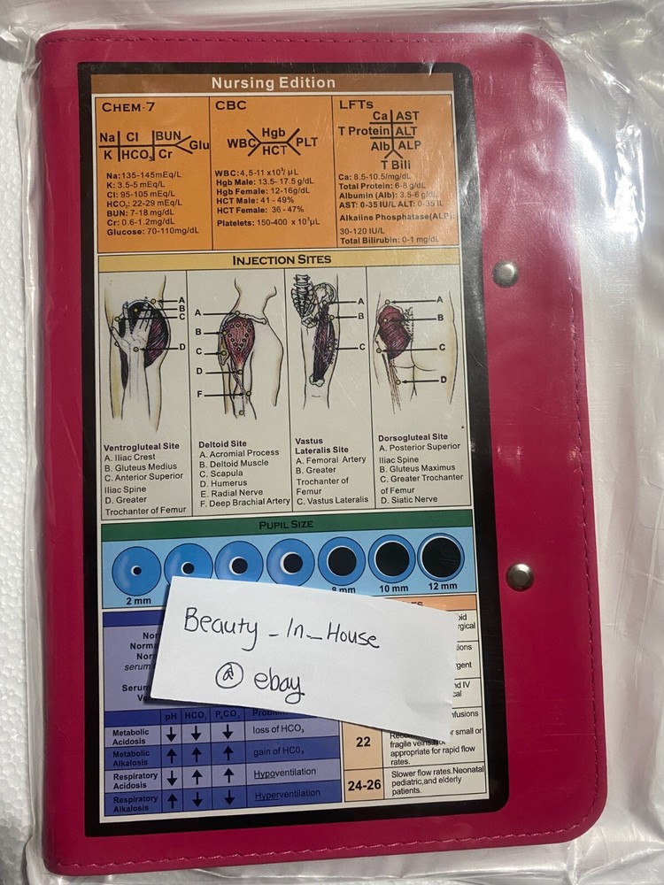 Nursing Edition Clipboard Folding Pocket Reference Clipboard 