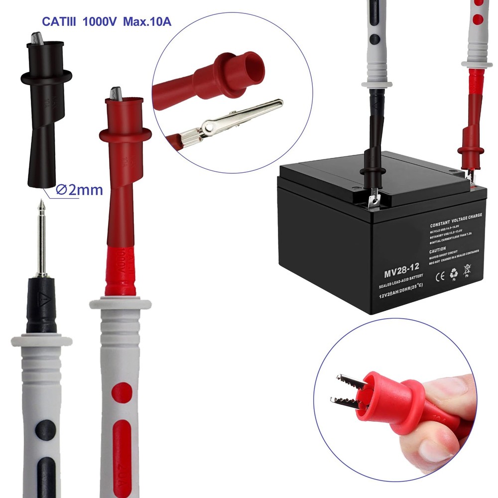 Electrical Multimeter Test Lead Kit with Soft Case Test Hook for Di