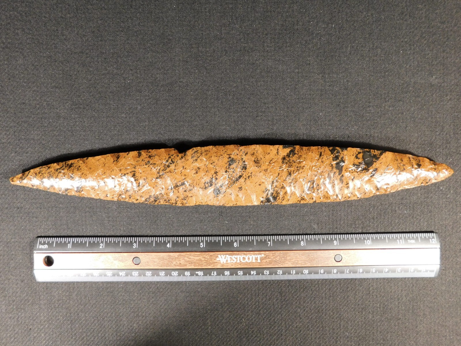 Huge! Ancient COLIMA Mahogany Obsidian Blade Knife or Spear Mexico 212gr