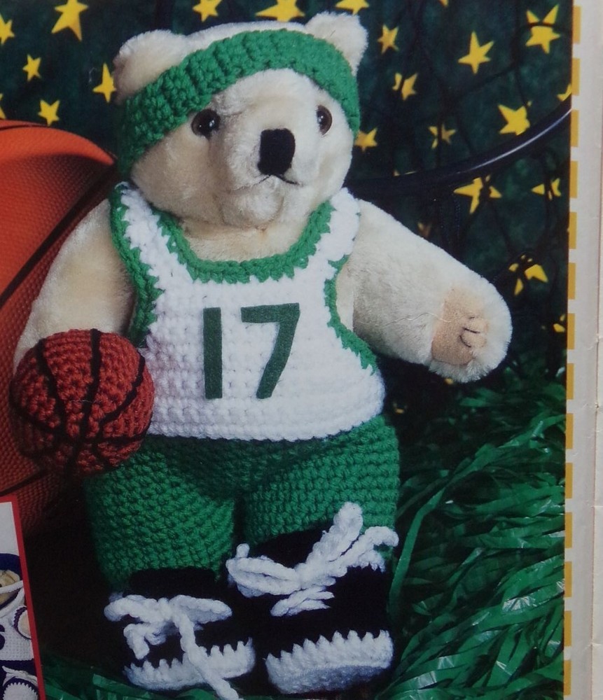 Basketball bear; (#997-12) collection series #3, vintage  crochet  pattern