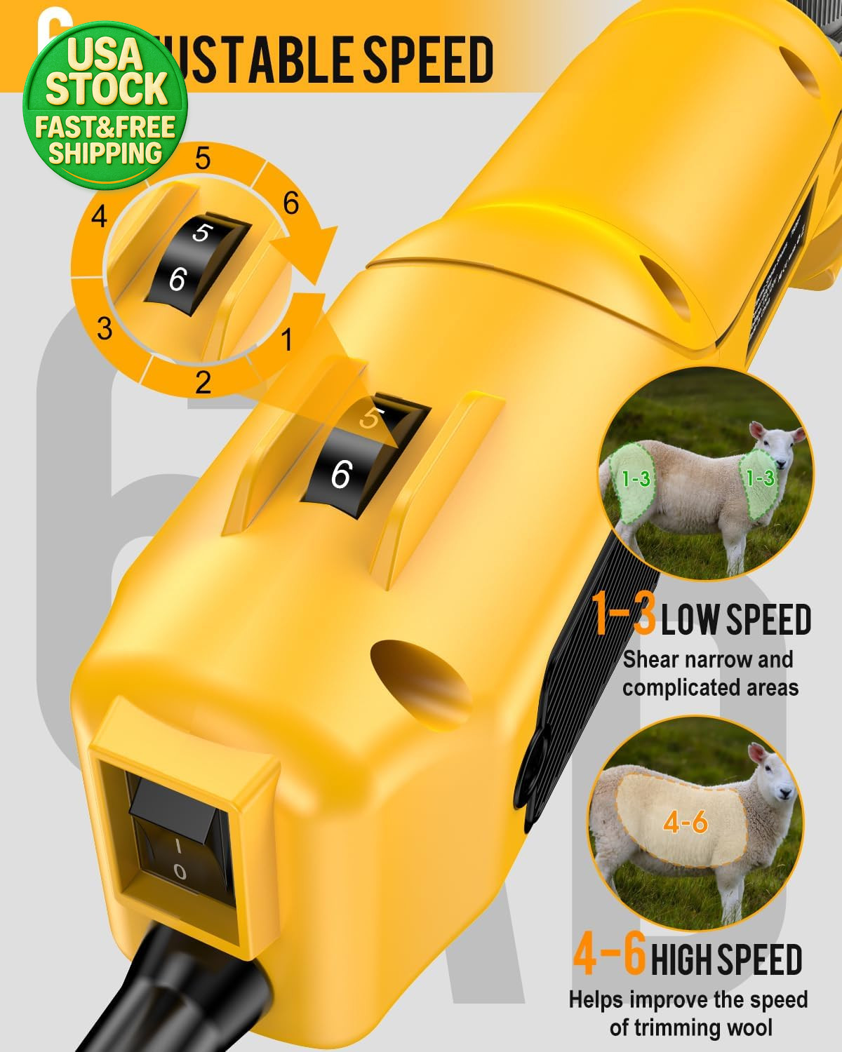 600W Electric Sheep Shears Heavy Duty Clippers for Goats Horses Alpacas Grooming