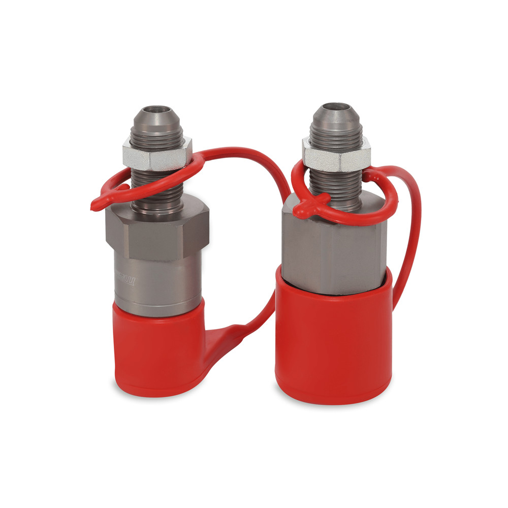 1/2″ Flat Face Hydraulic Quick Couplers Set - 1/2″ JIC Thread Bulkhead Mount