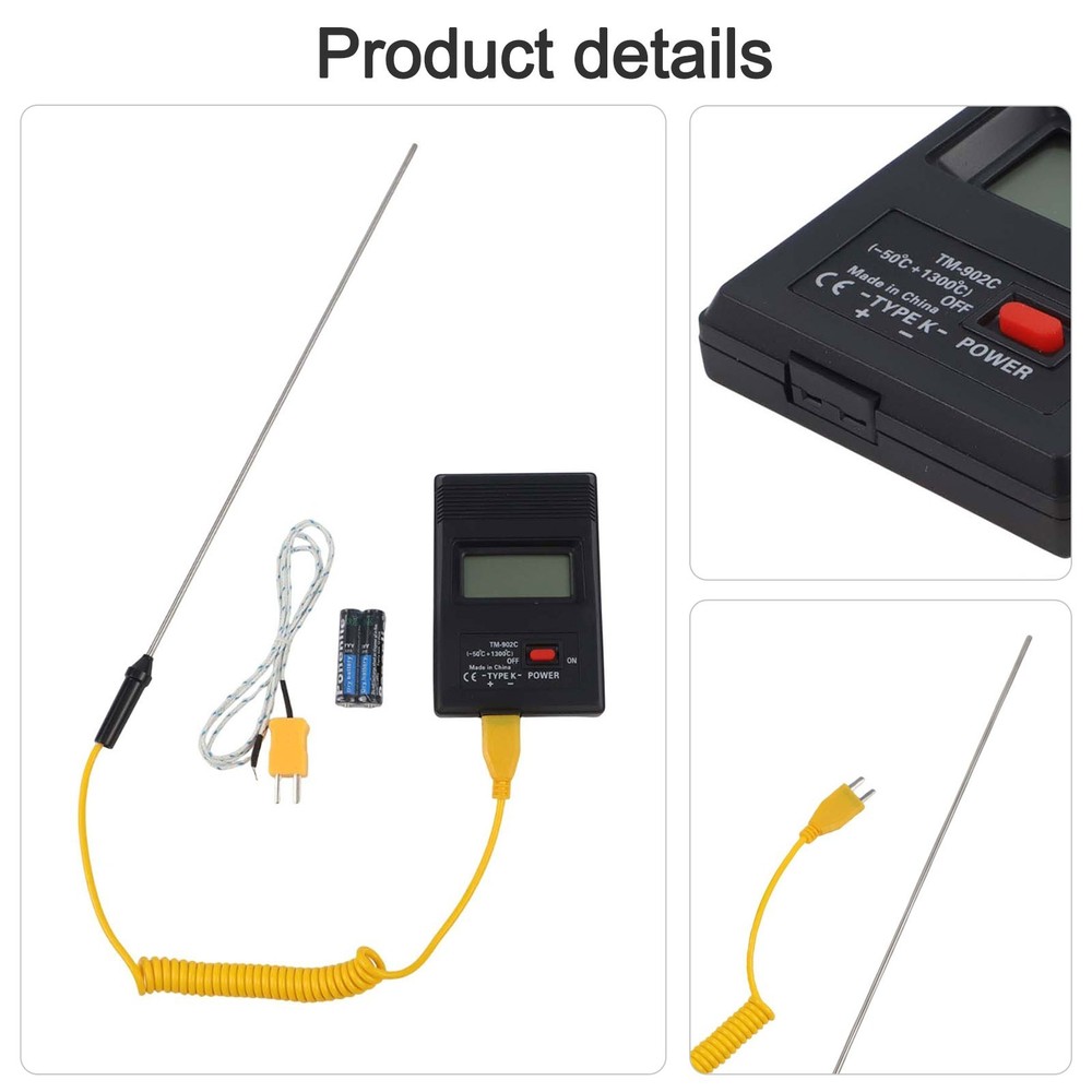 K-type Digital Thermometer LCD Screen Reliable Safe TM-902C Tool Useful