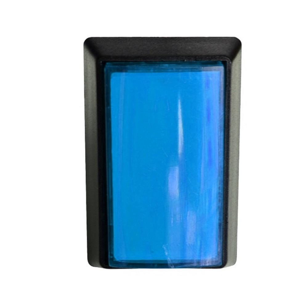 1Pc Blue Arcade Square Rectangle Buttons LED Push Illumilated w/ Microswitch