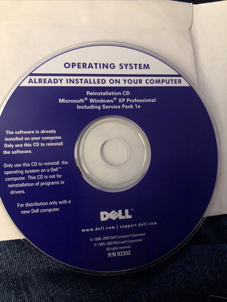 Microsoft Dell Microsoft Windows XP Operating System Driver PC Software (R2352)