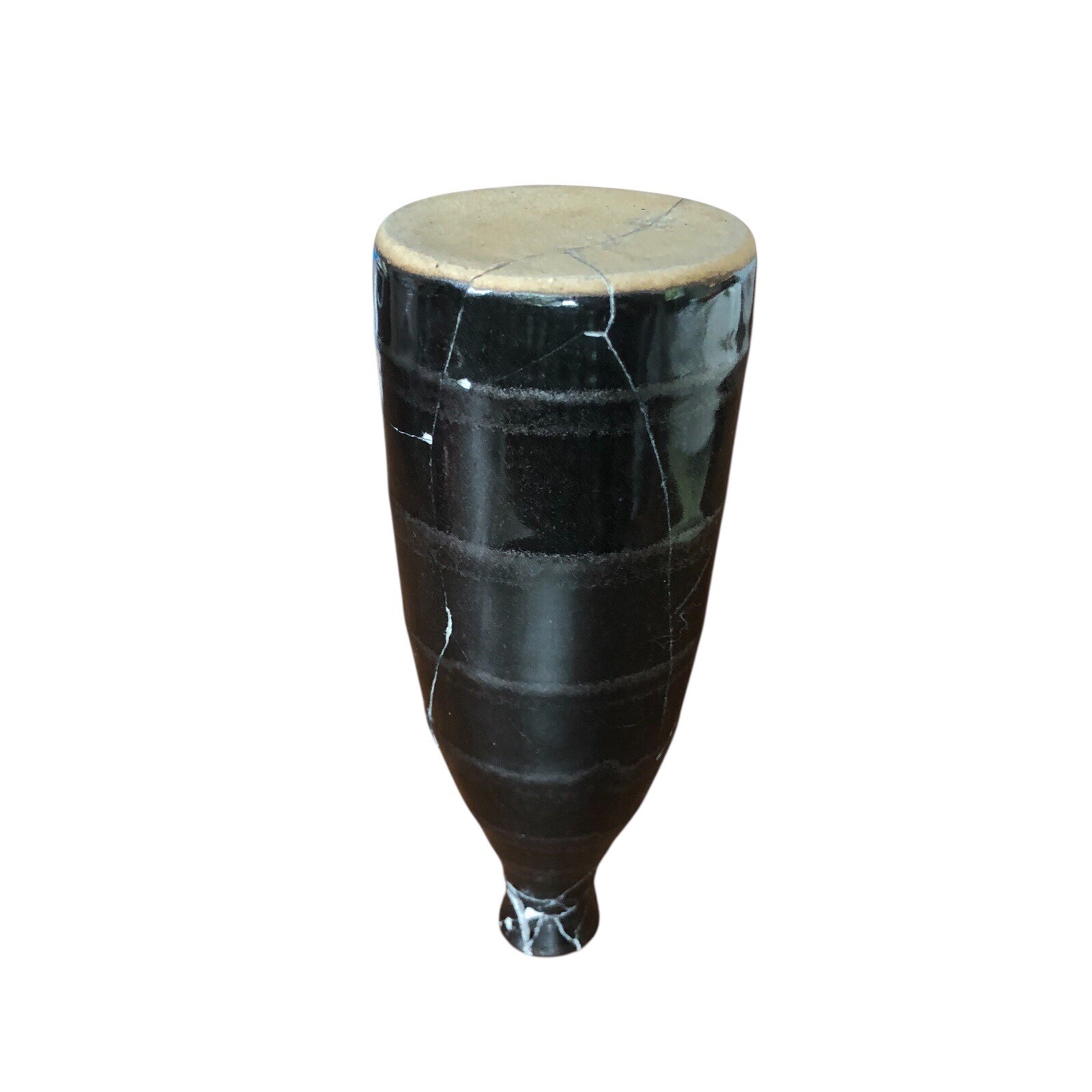 Kintsugi Vase Striped Black Pottery Gold Crack Art Personal Growth Gift