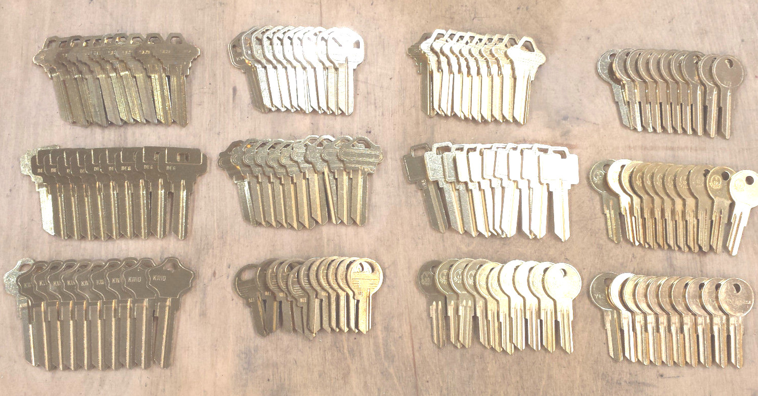 Locksmith 120 Key Blank Starter set Variety Pack 10 each of 12 common blanks-Lot