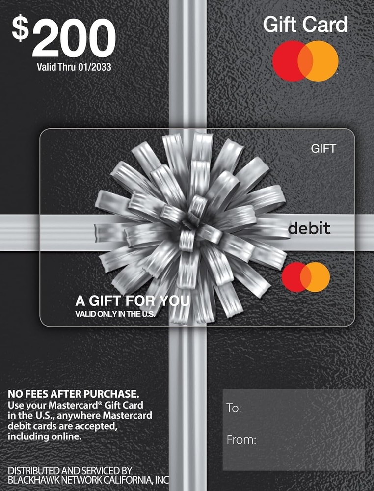 $200 Mastercard Gift Card (no purchase fee)
