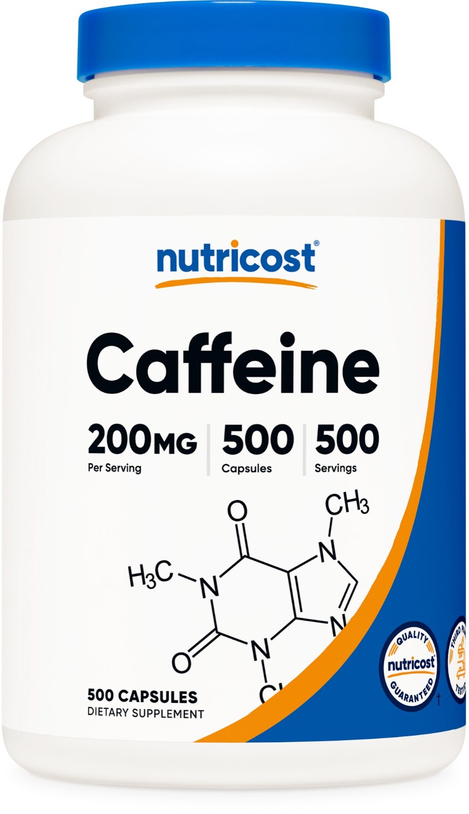Nutricost Caffeine Pills, 500 Capsules, 500 Servings, 200mg Per Serving