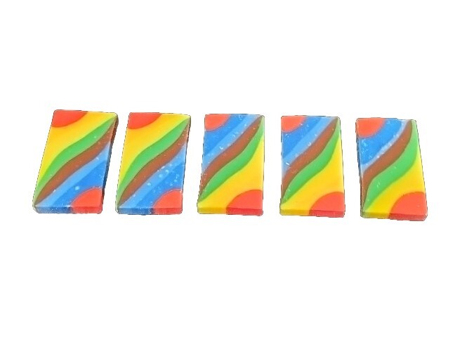 5 Colorful Rectangular Erasers 1.5"