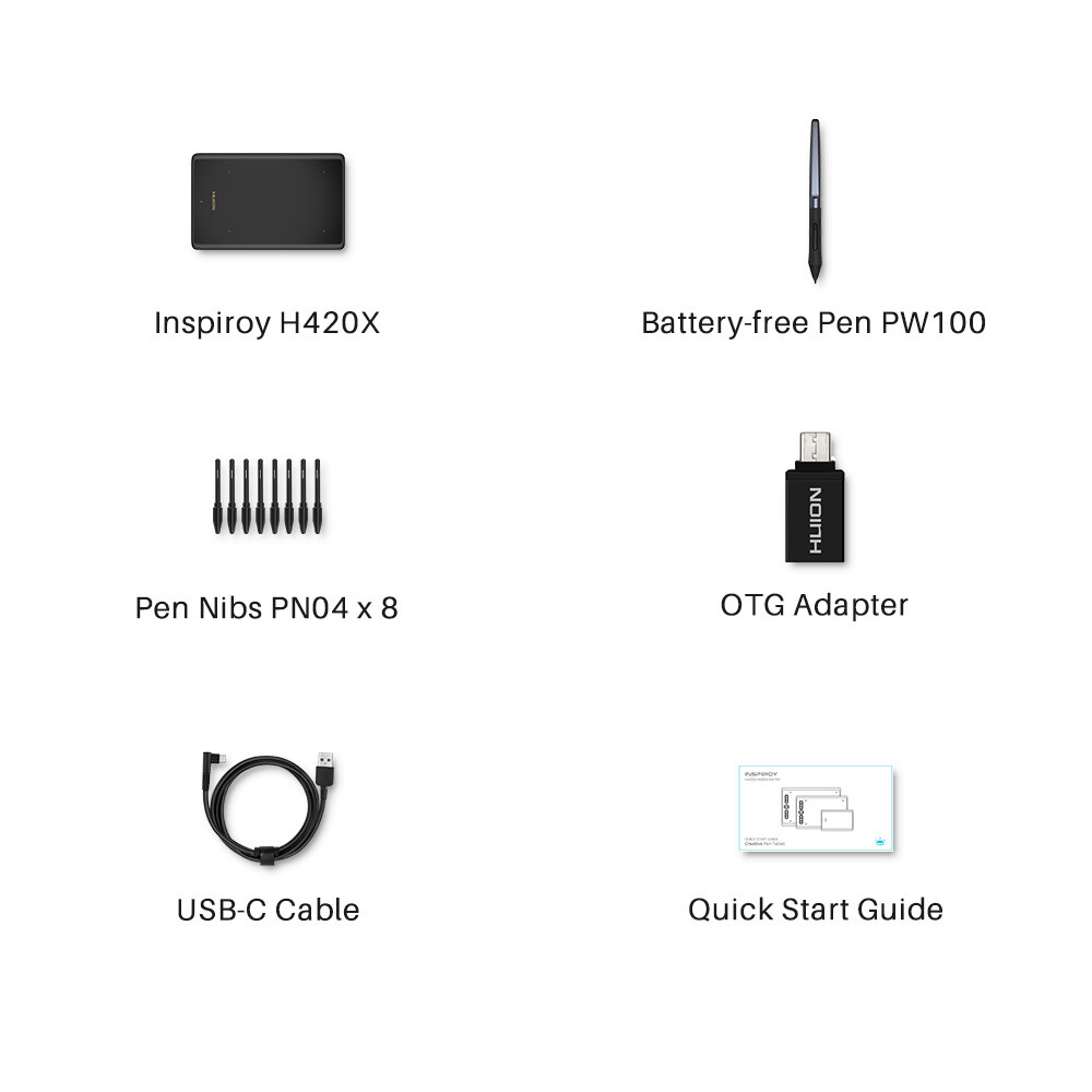 HUION H420X OSU Graphics Drawing Tablet support Chromebook,Mac,Win and Android