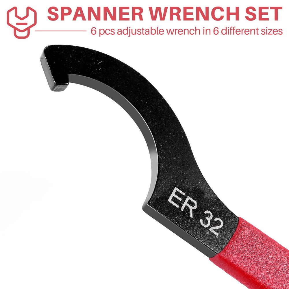 6Pc Adjustable Coilover Hook Spanner Wrench Set 2963