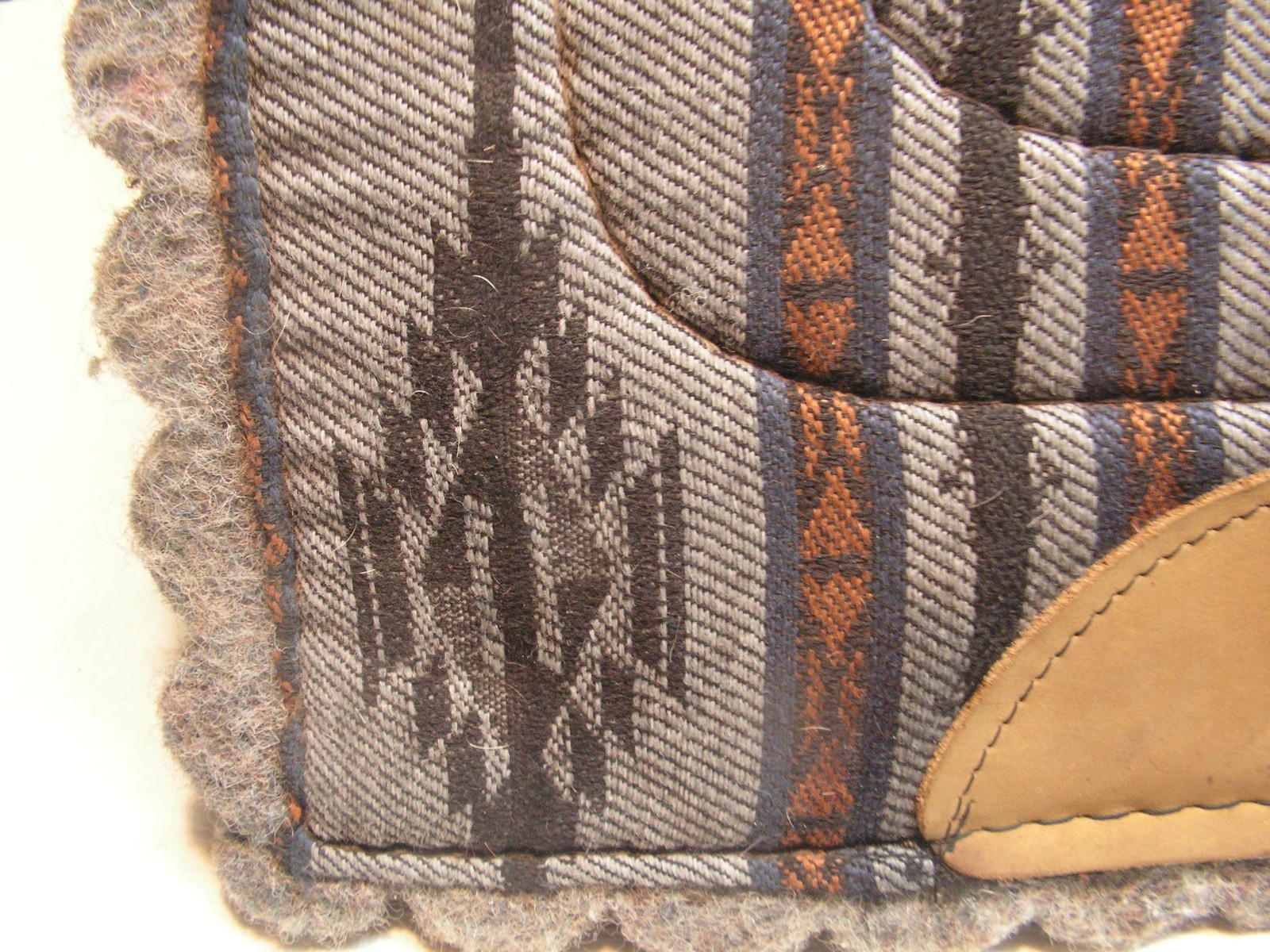 Vintage Saddle Pad Blanket Small Pony Southwestern 16 1/2" x 16" X 7/8" Leather