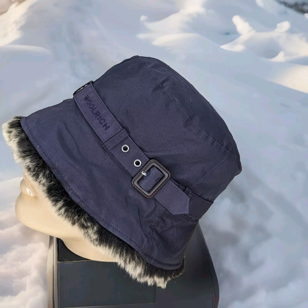 Woolrich Rabbit Fur Trim Hat Natural