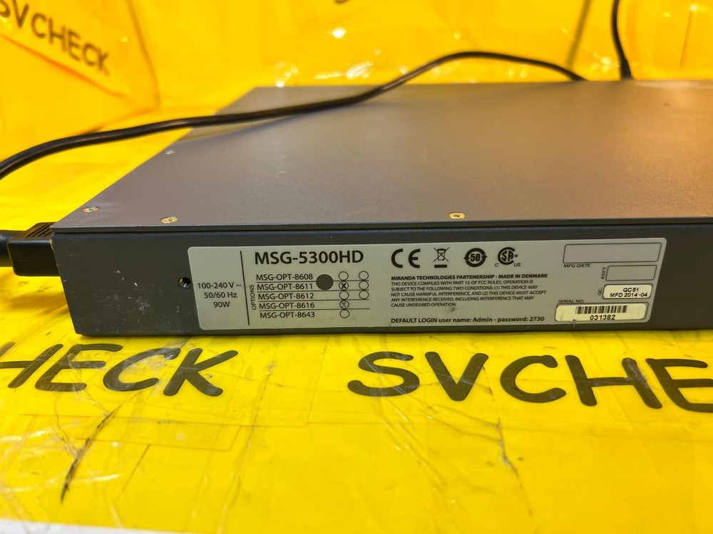 Belden Miranda MSG-5300HD Master Sync Generator Quad HD Tri Level MSG-OPT-8611