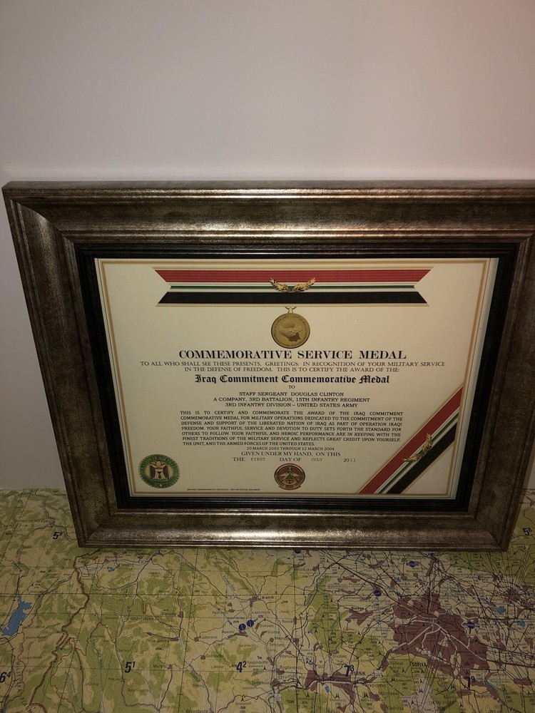IRAQ COMMITMENT COMMEMORATIVE MEDAL CERTIFICATE ~ Type 1