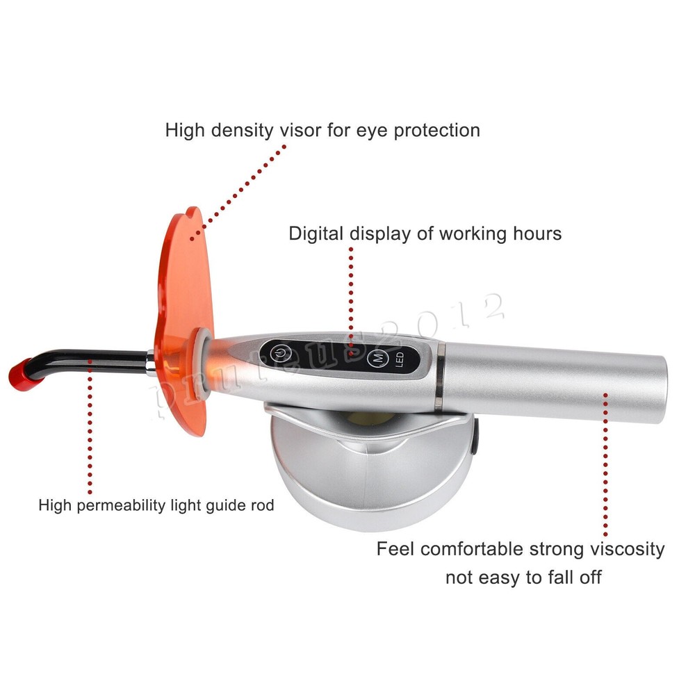 Professional Dental LED Curing Light Lamp Wireless Cordless 2000MW Optional