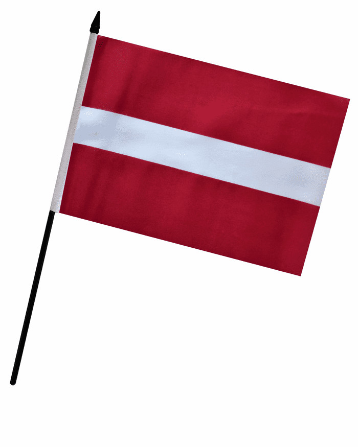 Latvia Hand Flag (9" x 6")