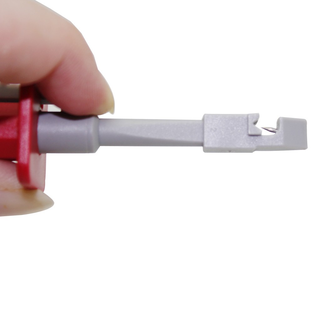 Test clip set insulation piercing red black banana plug stacking test leads