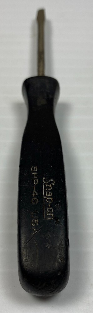 Snap-On Tools SPP46 Mini Black Hard Handle Slotted Flat Tip Screwdriver USA Tool