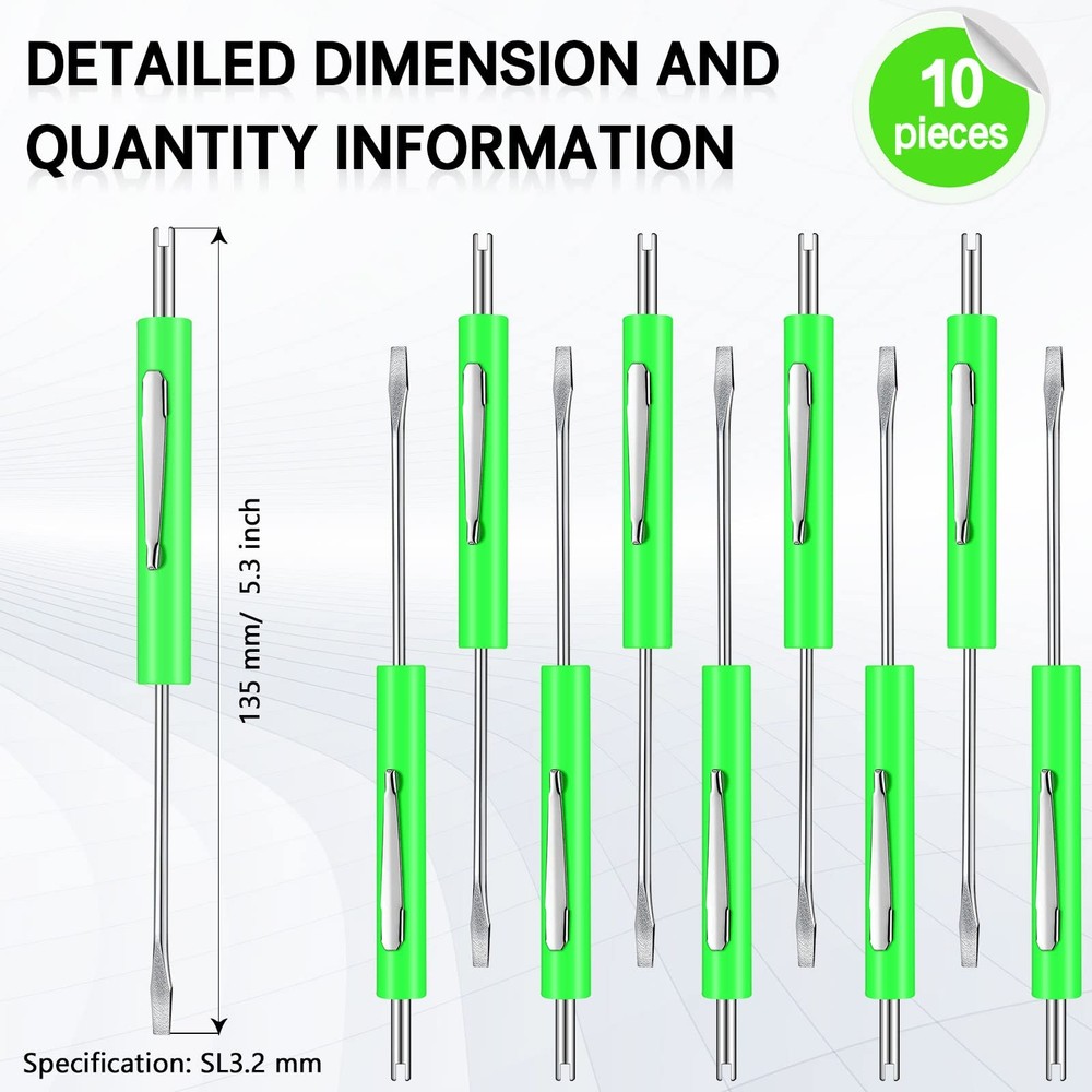 10 Pcs Pocket Screwdriver with Valve Core Removal Tools Mini Screwdriver Set
