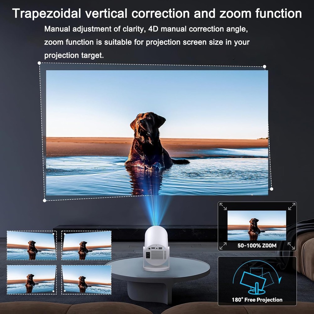 ProjectorMini Projector with Wifi and Bluetooth With Android 11Smart Protable...