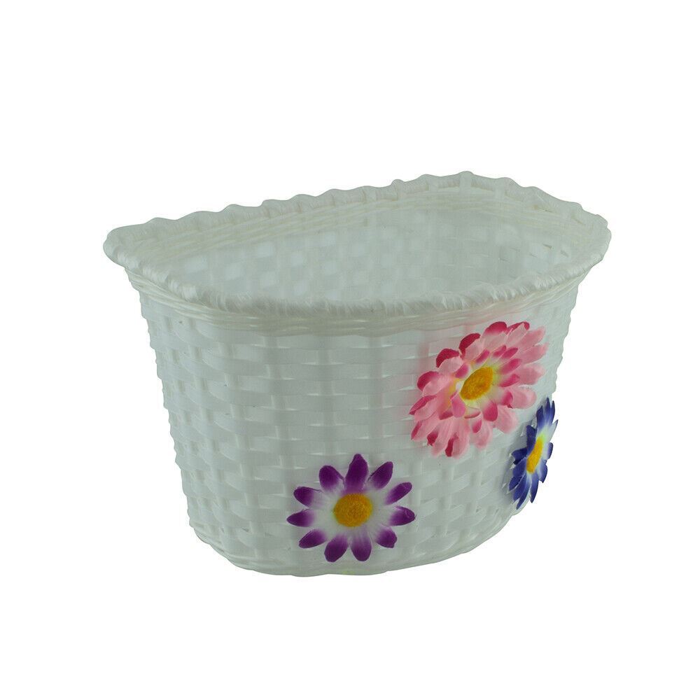 12"/16" Basket Three Flowers White