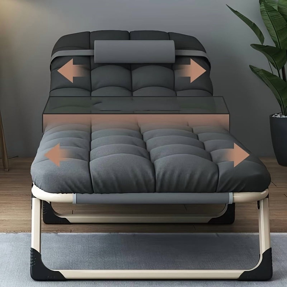 1Pc Ergonomic Folding Recliner Bed (With Mattress): Multi-Functional, Manually A