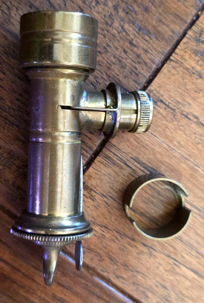 Vintage Solid Brass Irish Bag Shot Black Powder Flask Spout Muzzleloading