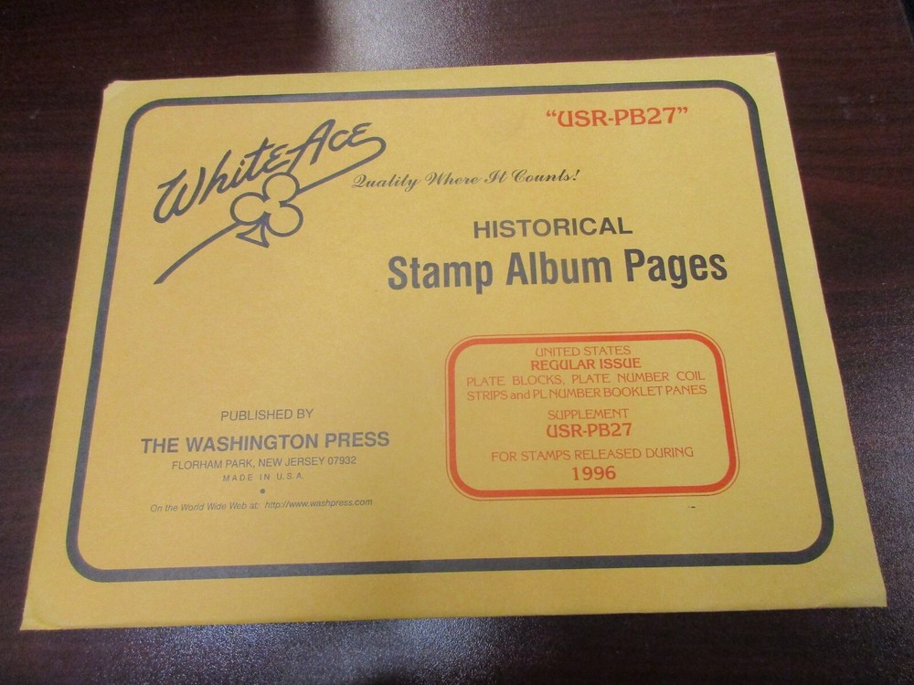 "WHITEACE"HISTORICAL STAMP PAGES #U.S. REGULAR ISSUE #USR-PB127,1996 W/FREE SHP.