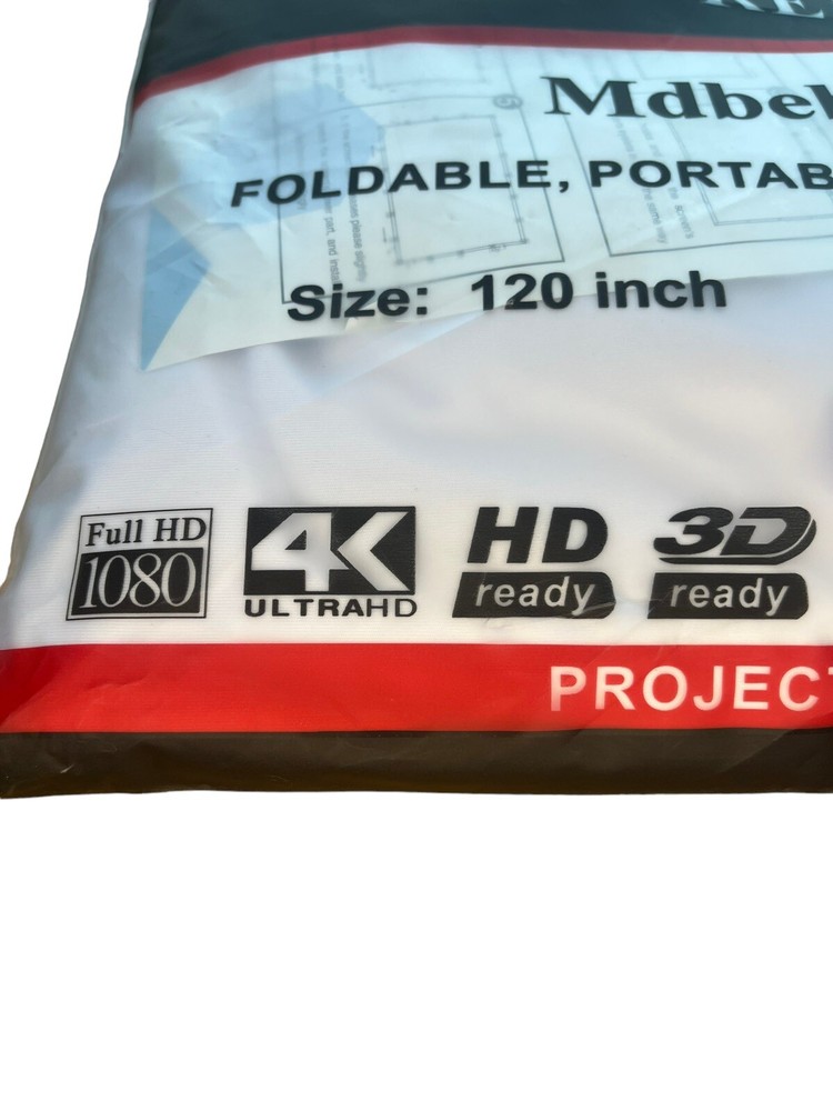 120 inch Projection Screen 16:9 Foldable AntiCrease Portable Projector Mdbebbron
