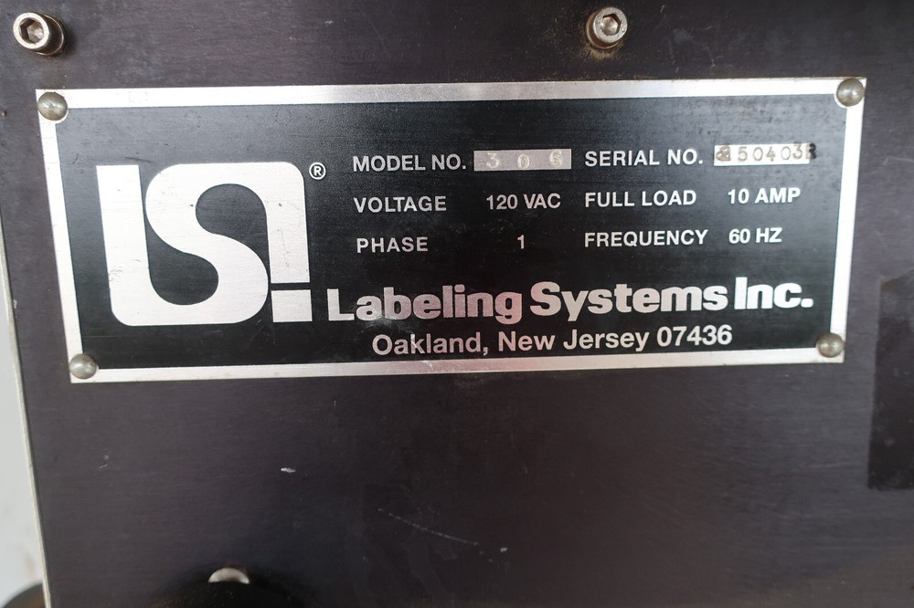 LSI Model 306 Pressure Sensitive Top Labeler Used