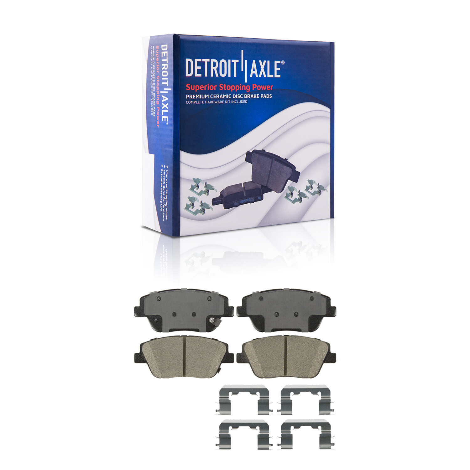 Front & Rear Ceramic Brake Pads w/Hardware for 2011-2015 Sonata Optima